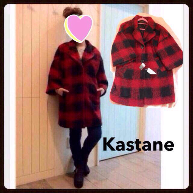 Kastane(カスタネ)の新品♡チェックチェスターコート レディースのジャケット/アウター(ロングコート)の商品写真