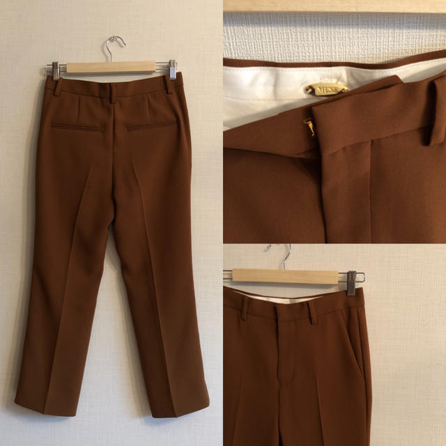 いかなる DEUXIEME トリアセクロップドパンツ ブラウンの通販 by
