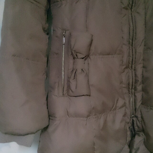 もこもこダウンコート リボン付き レディースのジャケット/アウター(ダウンコート)の商品写真