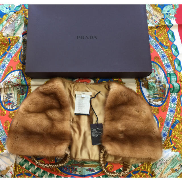 PRADA(プラダ)のプラダミンクケープサイズ38 レディースのジャケット/アウター(毛皮/ファーコート)の商品写真