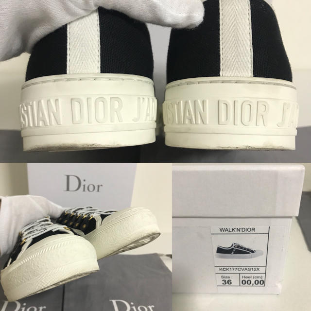 Christian Dior(クリスチャンディオール)のディオール ブラック キャンバス ローカットスニーカー レディースの靴/シューズ(スニーカー)の商品写真