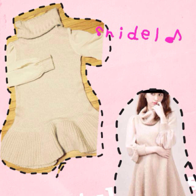 snidel＊ 袖シフォンニットワンピ