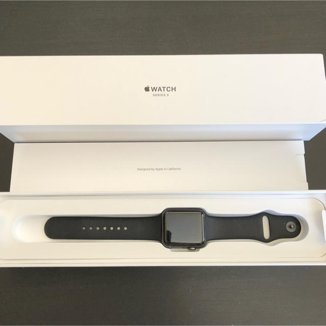 Apple Watch(アップルウォッチ)のApple Watch series3 ブラックアルミ 42mm スマホ/家電/カメラのスマホアクセサリー(その他)の商品写真