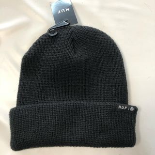 ハフ(HUF)の送料無料 HUF ニット帽 黒 新品未使用 タグ付き 正規品 ハフ 帽子 (ニット帽/ビーニー)