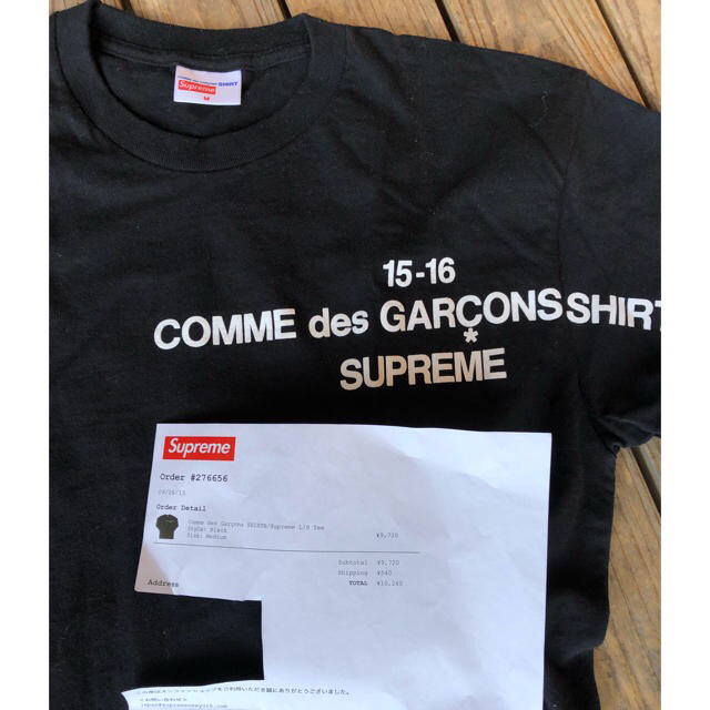 毎年即完売 美品正規Supreme Comme des Garcons ロンT 黒M メンズ