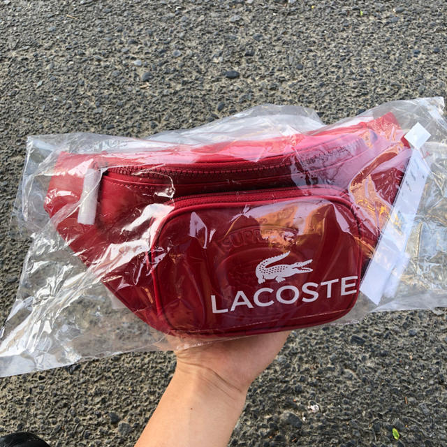 【最安値】supreme Lacoste waistbag 赤