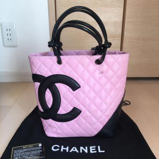 シャネル(CHANEL)の売り切り シャネル カンボンラインミディアムトート ピンク♪(ハンドバッグ)