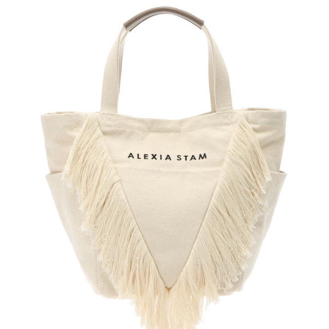 ALEXIA STAM(アリシアスタン)のALEXIASTAM  V Fringe MediumToteBag Ivory レディースのバッグ(トートバッグ)の商品写真