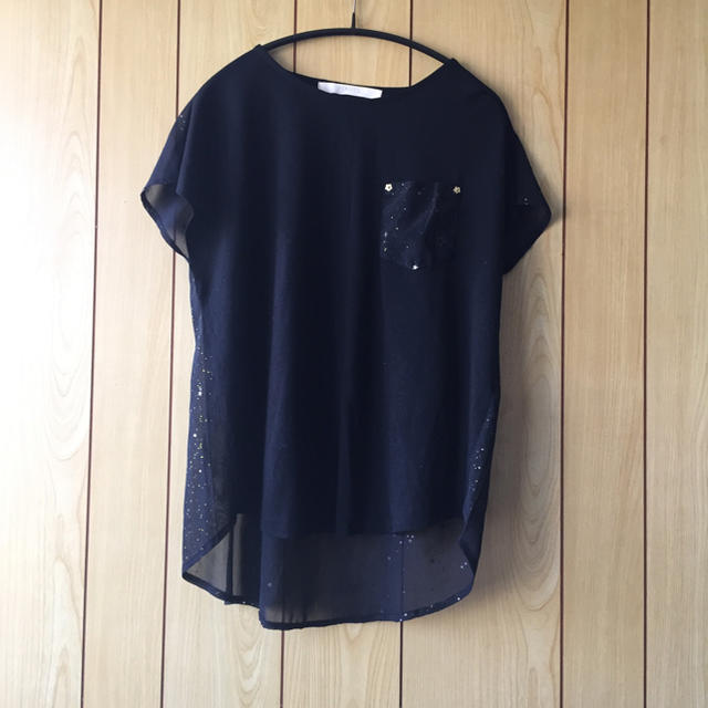 RayCassin(レイカズン)のレイカズン 異素材切替星柄プリントTシャツ レディースのトップス(Tシャツ(半袖/袖なし))の商品写真