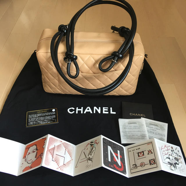 CHANEL(シャネル)の週末限定値下げ！美品♪ シャネル カンボンライン ボーリングバッグ ベージュ レディースのバッグ(ハンドバッグ)の商品写真