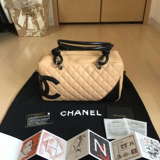 シャネル(CHANEL)の週末限定値下げ！美品♪ シャネル カンボンライン ボーリングバッグ ベージュ(ハンドバッグ)