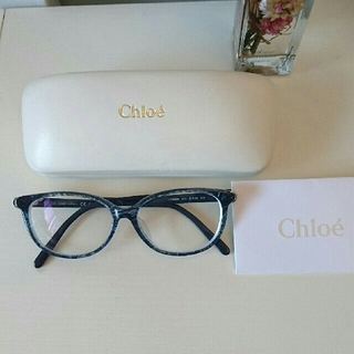 クロエ(Chloe)のクロエ  眼鏡フレーム マーブルブルー 未使用品(サングラス/メガネ)