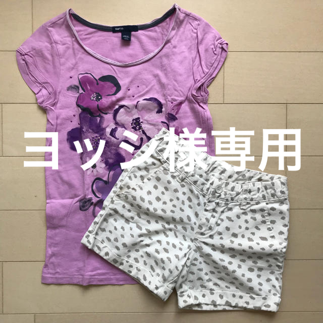 GAP Kids(ギャップキッズ)のGAP kids Tシャツ&ハーフパンツ セット 130cm、オールドネイビー キッズ/ベビー/マタニティのキッズ服女の子用(90cm~)(Tシャツ/カットソー)の商品写真