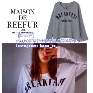 メゾンドリーファー(Maison de Reefur)の【美品】メゾンドリーファー ルーズプリントTシャツ グレー(Tシャツ(長袖/七分))