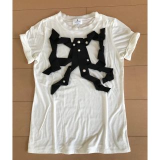 ランバンオンブルー(LANVIN en Bleu)のランバンオンブルー❤︎リボン パール 半袖カットソー(Tシャツ(半袖/袖なし))