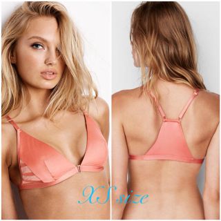 ヴィクトリアズシークレット(Victoria's Secret)の新品 ヴィクトリアシークレット サテン ブラ ノンワイヤー コーラル ナイトブラ(ブラ)