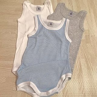 プチバトー(PETIT BATEAU)のプチバトー 18SS カラー&プリントノースリーブボディ3枚組 24m 新品(肌着/下着)