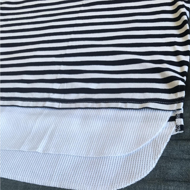 ikka(イッカ)のikka ボーダー レイヤードインナー付 Tシャツ メンズのトップス(Tシャツ/カットソー(半袖/袖なし))の商品写真