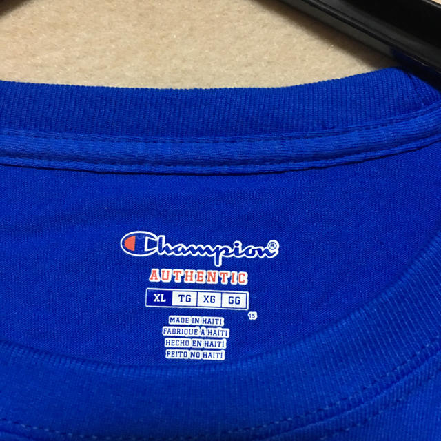 Champion(チャンピオン)の新品 Champion 半袖Tシャツ ブルー XL 平日土曜は当日発送 メンズのトップス(Tシャツ/カットソー(半袖/袖なし))の商品写真