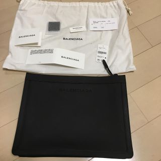 バレンシアガ(Balenciaga)の確実正規品バレンシアガネイビークリップオールレザークラッチバッグキャンバス生地(クラッチバッグ)