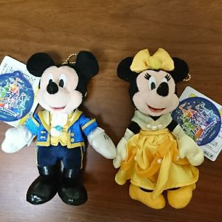 ディズニー(Disney)のTDL 31周年 美女と野獣 ぬいぐるみバッジ ミッキー&ミニー(キャラクターグッズ)