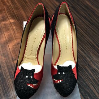 クリスチャンルブタン(Christian Louboutin)のシャーロット オリンピア サテン狼パンプス 美品(ハイヒール/パンプス)