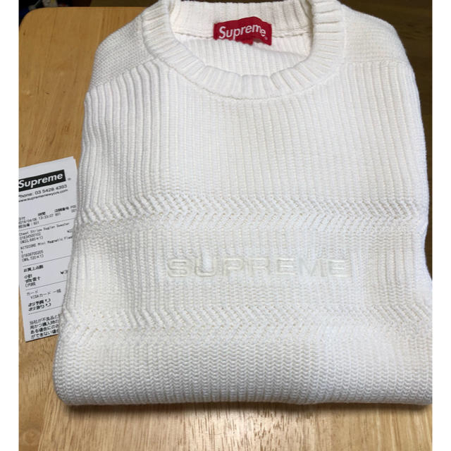 supreme chest stripe raglan sweater 白L | フリマアプリ ラクマ