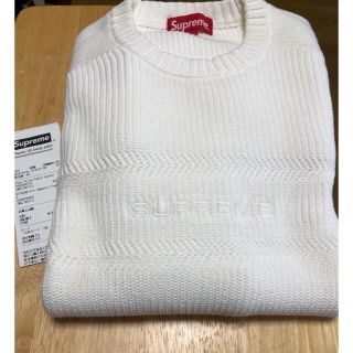 シュプリーム(Supreme)のsupreme chest stripe raglan sweater 白L(ニット/セーター)