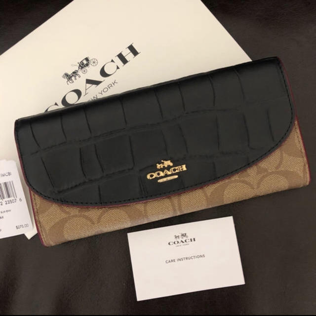 COACH コーチ 長財布 ブラック 黒 クロコダイル シグネチャー