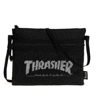 スラッシャー(THRASHER)の【THRASHER】サコッシュショルダー(BK/WHメッシュ)(ショルダーバッグ)