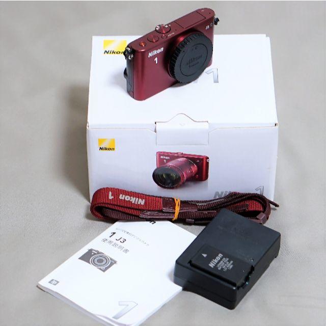 美品・ジャケットケース付】ニコン 一眼 Nikon 1 J3 ボディー レッド 美品・ジャケットケース付】ニコン 一眼 Nikon 1 J3 ボディー レッド