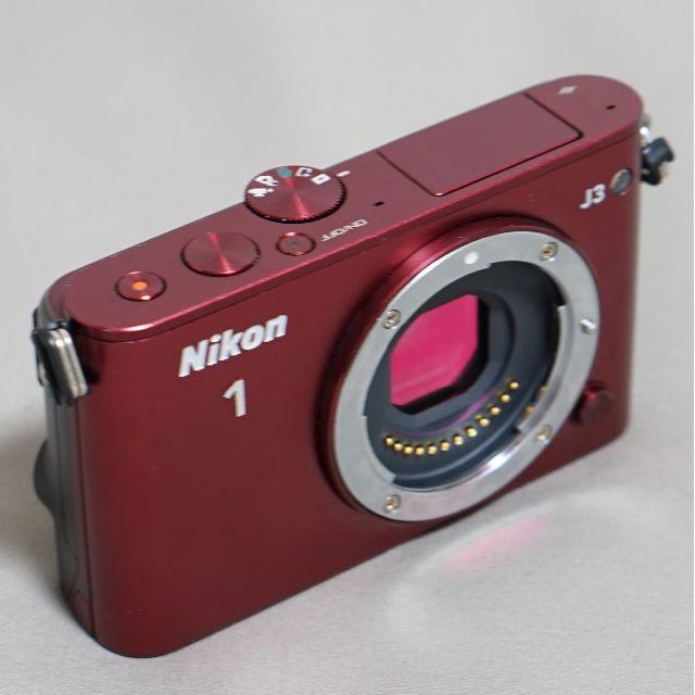 美品・ジャケットケース付】ニコン 一眼 Nikon 1 J3 ボディー レッド 美品・ジャケットケース付】ニコン 一眼 Nikon 1 J3 ボディー レッド