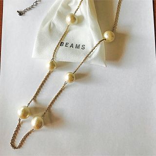 ビームス(BEAMS)のBEAMS  コットンパールロングネックレス(ネックレス)