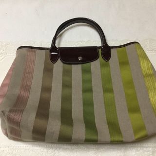 ロンシャン(LONGCHAMP)のロンシャン/トートバッグ/ストライプ柄(トートバッグ)