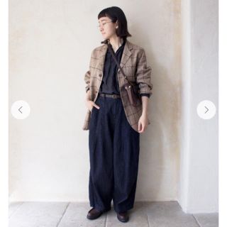 ネストローブ コットンリネンデニムファティーグパンツ