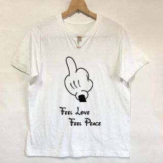 ロンハーマン(Ron Herman)のライズリヴァレンス カットオフヘンリーネック feellove Tシャツ wh(Tシャツ/カットソー(半袖/袖なし))