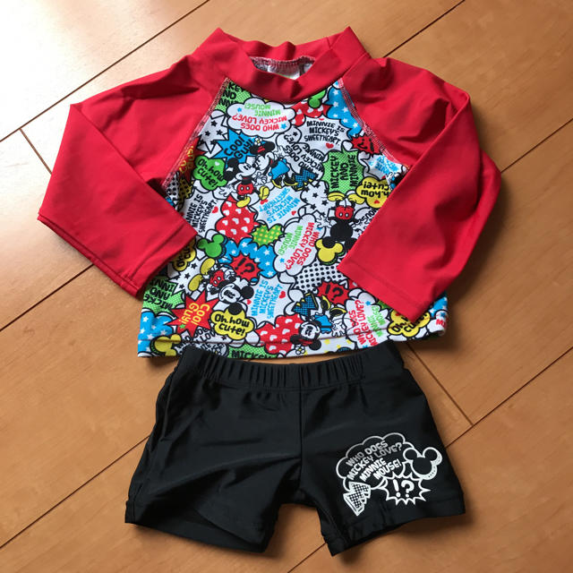 ミッキーマウス(ミッキーマウス)のミッキーマウス水着サイズ90 キッズ/ベビー/マタニティのキッズ服男の子用(90cm~)(水着)の商品写真