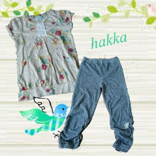 ハッカ(HAKKA)の【hakka kids】お花柄トップス&レギンス(Tシャツ/カットソー)