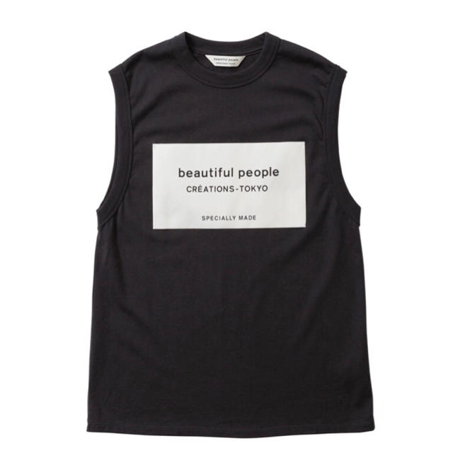 beautiful people(ビューティフルピープル)のソフトジャージービッグネームタンクトップ 14,040円charcoal36 レディースのトップス(タンクトップ)の商品写真