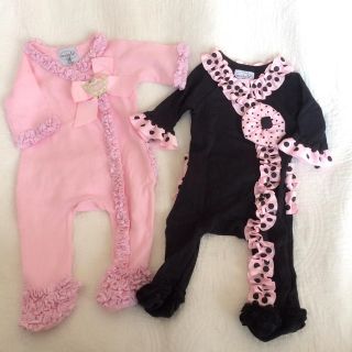 マッドパイ(Mud Pie)のmama︎☺︎様専用 【美品】マッドパイ 足つきロンパース セット 0-6M(ロンパース)