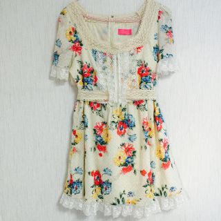 セシルマクビー(CECIL McBEE)のお値下げセシルリンク☆春ワンピほぼ新品(ミニワンピース)