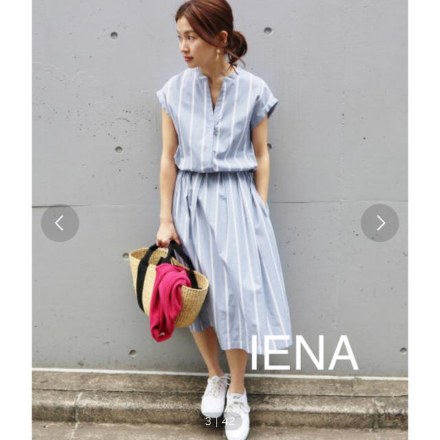 最終 早い物勝ち 即完売人気 ⭐︎IENA スキッパストライプシャツワンピース