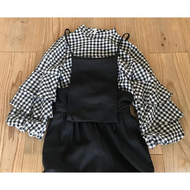 ZARA(ザラ)の美品◯ZARAザラ/袖ティアードギンガムチェックブラウス◯ レディースのトップス(シャツ/ブラウス(長袖/七分))の商品写真