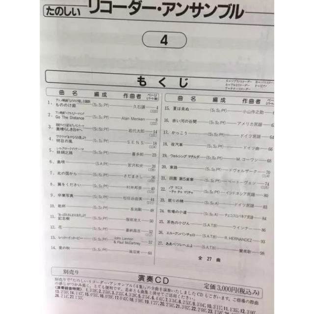 リコーダーの楽譜4冊まとめて（レタパプラス発送）小学校の先生、音専先生 楽器のスコア/楽譜(童謡/子どもの歌)の商品写真