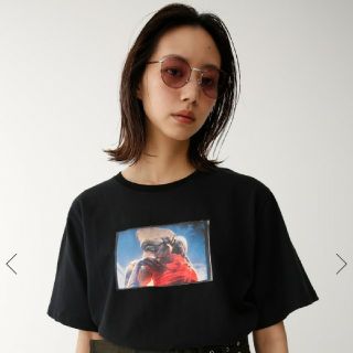 マウジー(moussy)のMOUSSY E.T.SW HugsPHOTO Tシャツ ブラック フリーサイズ(Tシャツ(半袖/袖なし))