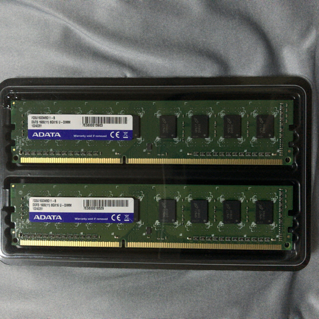 【ご予約品】 かっちゃん様専用 中古メモリ （16GB） 2枚 × 8G 1600 DDR3 PCパーツ