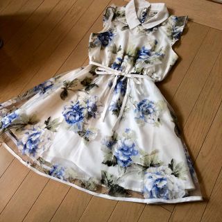 グレイル(GRL)のグレイル＊花柄シフォンワンピース 新品タグ付き(ひざ丈ワンピース)