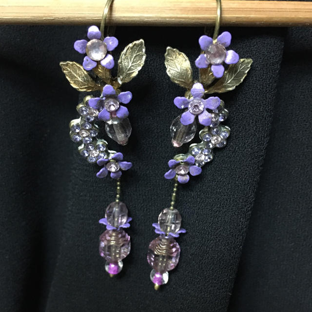 【Michal Negrin】ミハエル ネグリン★ パープル系 ピアス