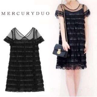 マーキュリーデュオ(MERCURYDUO)の♡新品♡レースティアードワンピース♡マーキュリー♡(ミニドレス)