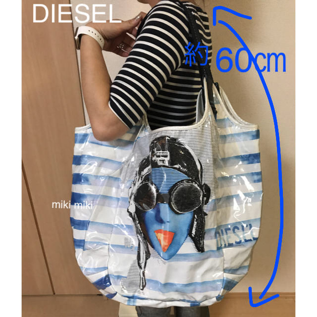 DIESEL(ディーゼル)のDIESEL ビニールバック ホワイト×ブルー レディースのバッグ(トートバッグ)の商品写真